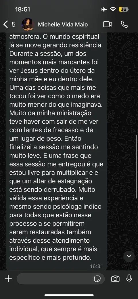 Continuação do depoimento de Michelle